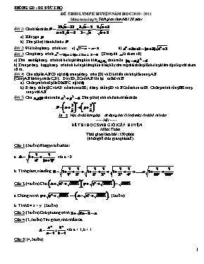Đề thi Olympic huyện Toán lớp 9 - Năm học 2011-2012 - Phòng GD & ĐT Đức Thọ